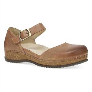 NEW DANSKO women's mae sandal in tan burnished suede mary jane
